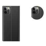 Sleep Case Bookcase Type Case med Smart Window til iPhone 13 Pro Max lyserød