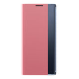 Sleep Case Bookcase Type Case med Smart Window til iPhone 13 Pro Max lyserød