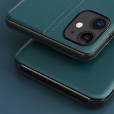 Eco Leather View Case elegant bogreol type sag med kickstand til iPhone 13 Pro Max orange