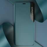 Eco Leather View Case elegant bogreol type sag med kickstand til iPhone 13 Pro Max lilla