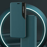 Eco Leather View Case elegant bogreol type sag med kickstand til iPhone 13 Pro Max rød