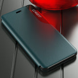 Eco Leather View Case elegant bogreol type sag med kickstand til iPhone 13 Pro Max rød