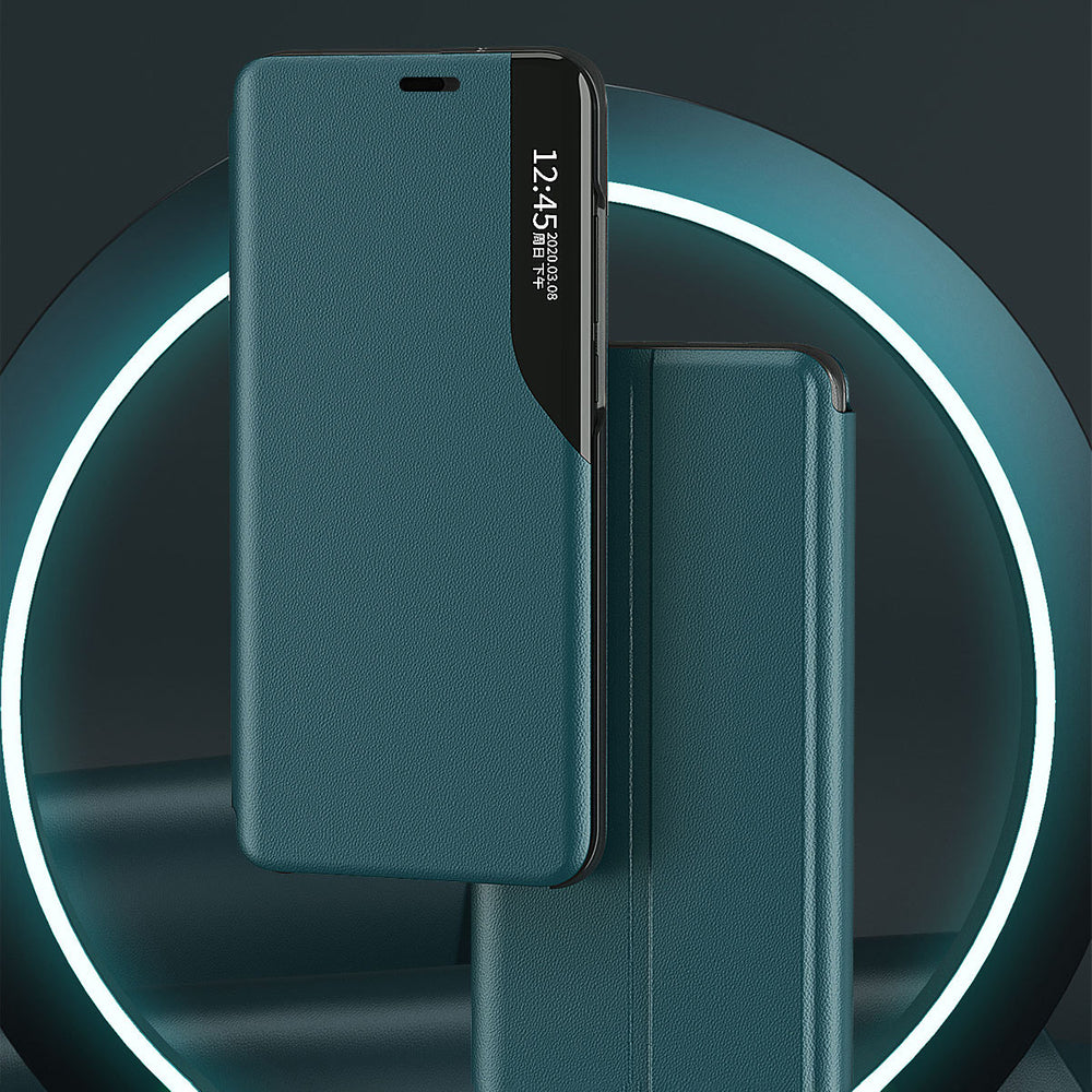 Eco læder View Case elegant bogreol type sag med kickstand til iPhone 13 Pro rød