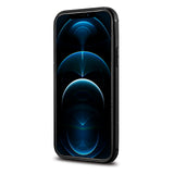 iCarer Leather Oil Wax case til iPhone 12 Pro Max sort (ALI1206-BK)