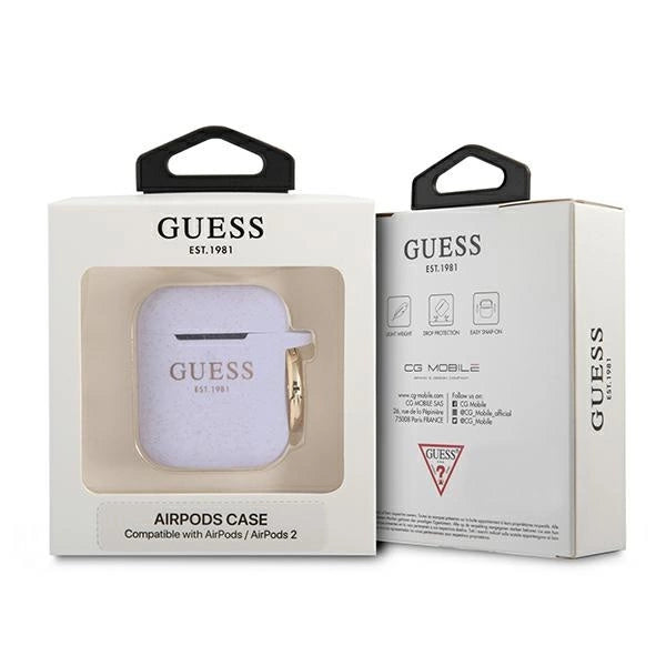Guess GUA2SGGEU AirPods cover lilla/lila Silicone Glitter