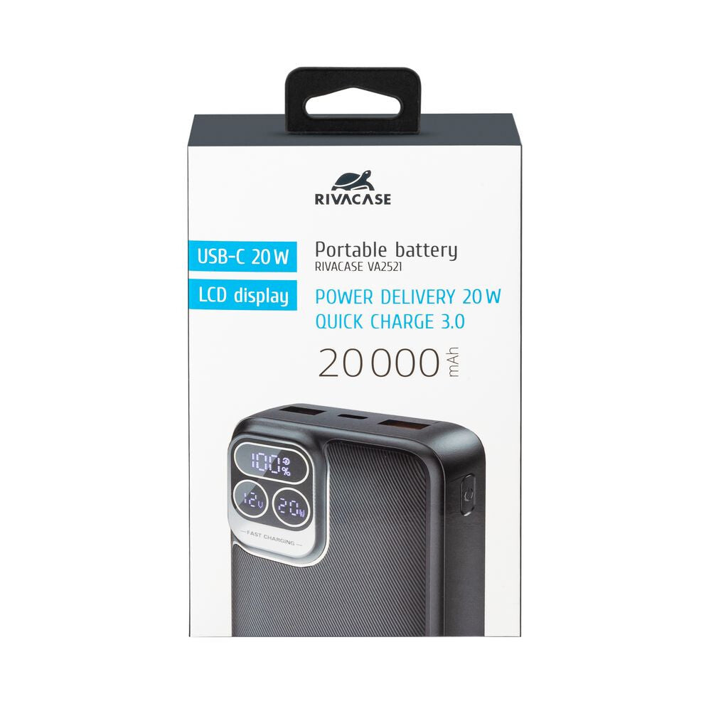 Rivacase VA2521 powerbank Lithium polymer (LiPo) 20000 mAh Grå