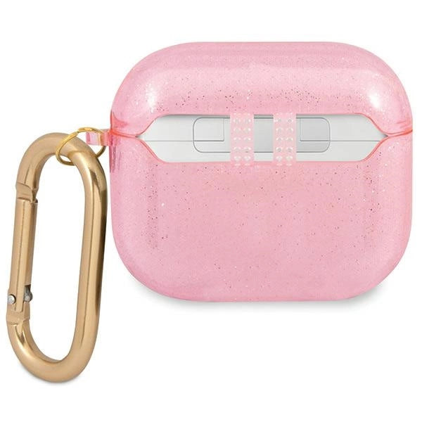 Guess GUA3UCG4GP AirPods 3 cover pink/pink Glitter Collection