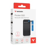 Verbatim Pocket SSD 1 TB USB Type-C 3.2 Gen 2 (3.1 Gen 2) Sort, Blå