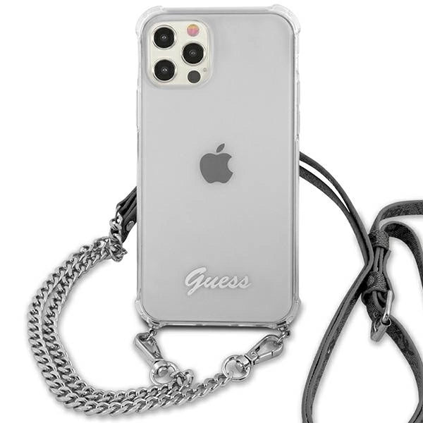 Guess GUHCP12LKC4GSSI iPhone 12 Pro Max 6.7" Transparent hardcase 4G Silver Chain