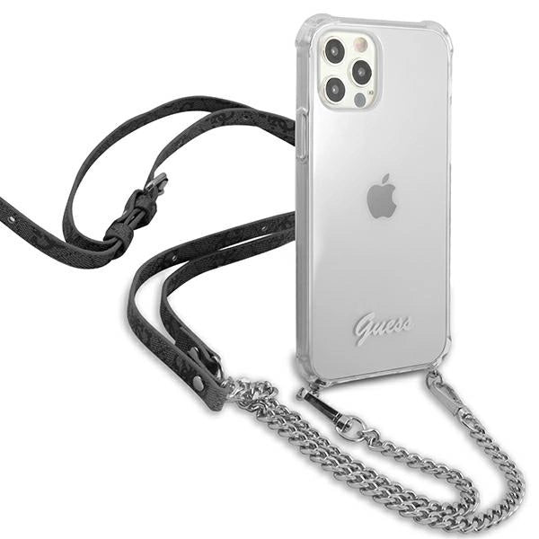 Guess GUHCP12LKC4GSSI iPhone 12 Pro Max 6.7" Transparent hardcase 4G Silver Chain