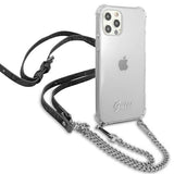 Guess GUHCP12LKC4GSSI iPhone 12 Pro Max 6.7" Transparent hardcase 4G Silver Chain