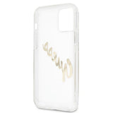 Guess GUHCP12LKTRSVGO iPhone 12 Pro Max 6.7" Gennemsigtig hardcase Vintage Script Gold