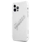 Guess GUHCP12LKTRSVSI iPhone 12 Pro Max 6.7" Gennemsigtig hardcase Vintage Script Silver