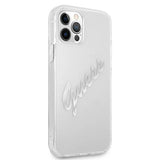 Guess GUHCP12LKTRSVSI iPhone 12 Pro Max 6.7" Gennemsigtig hardcase Vintage Script Silver