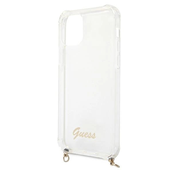 Guess GUHCP12MKC4GSGO iPhone 12/12 Pro 6.1" Transparent hard case 4G Gold Chain