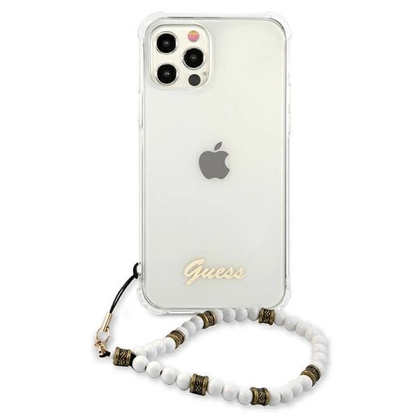 Guess GUHCP12MKPSWH iPhone 12/12 Pro 6.1" Transparent Hardcase White Pearl