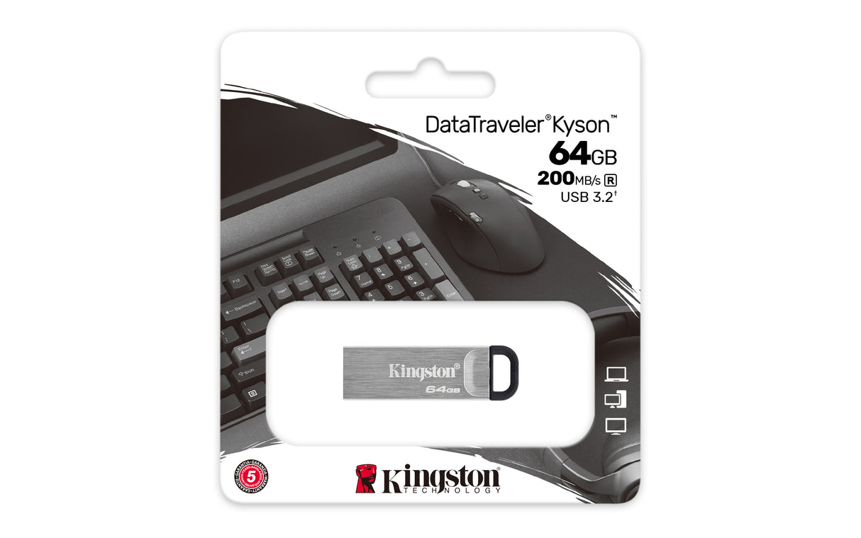 Kingston DataTraveler Kyson 64GB USB 3.2 Gen 1 Sølv
