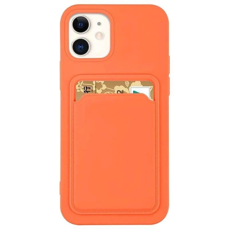 Kortkasse Silicone Wallet Case med kort slot Dokumenter til iPhone 12 Pro Orange