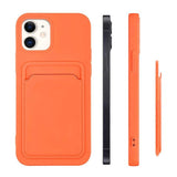 Kortkasse Silicone Wallet med kort Slot Dokumenter til iPhone 13 mini orange