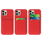 Card Case Silicone Wallet Case With Card Slot Documents For Samsung Galaxy S21 + 5G (S21 Plus 5G) Burgundy