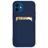 Card Case Silicone Wallet Case med kortlås Dokumenter til Samsung Galaxy S21 + 5G (S21 Plus 5G) Navy Blue
