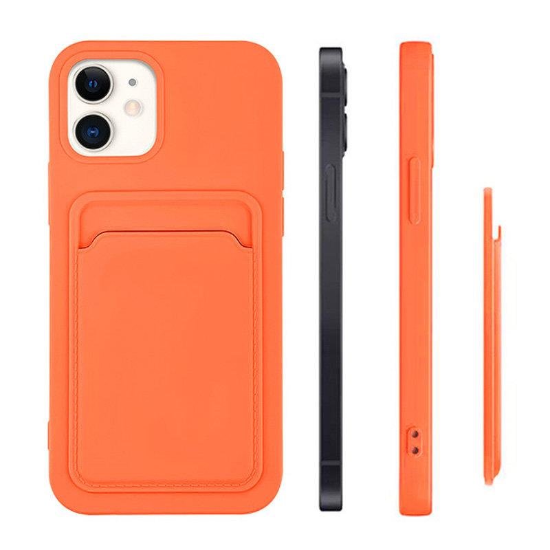 Card Case Silicone Wallet Case med kort slot Dokumenter til Samsung Galaxy S21 Ultra 5G Navy Blue