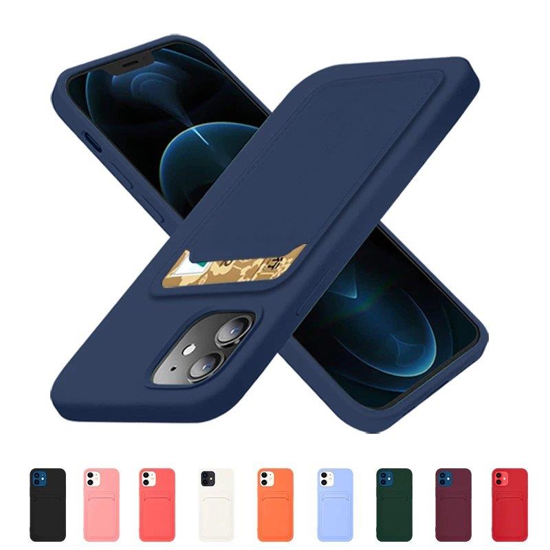 Card Case Silicone Wallet Wallet With Card Slot Documents For Samsung Galaxy A72 4G Pink