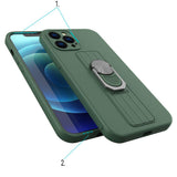 Ring Case silikonhylster med fingerhåndtag og stativ til iPhone 13 Pro Max rød