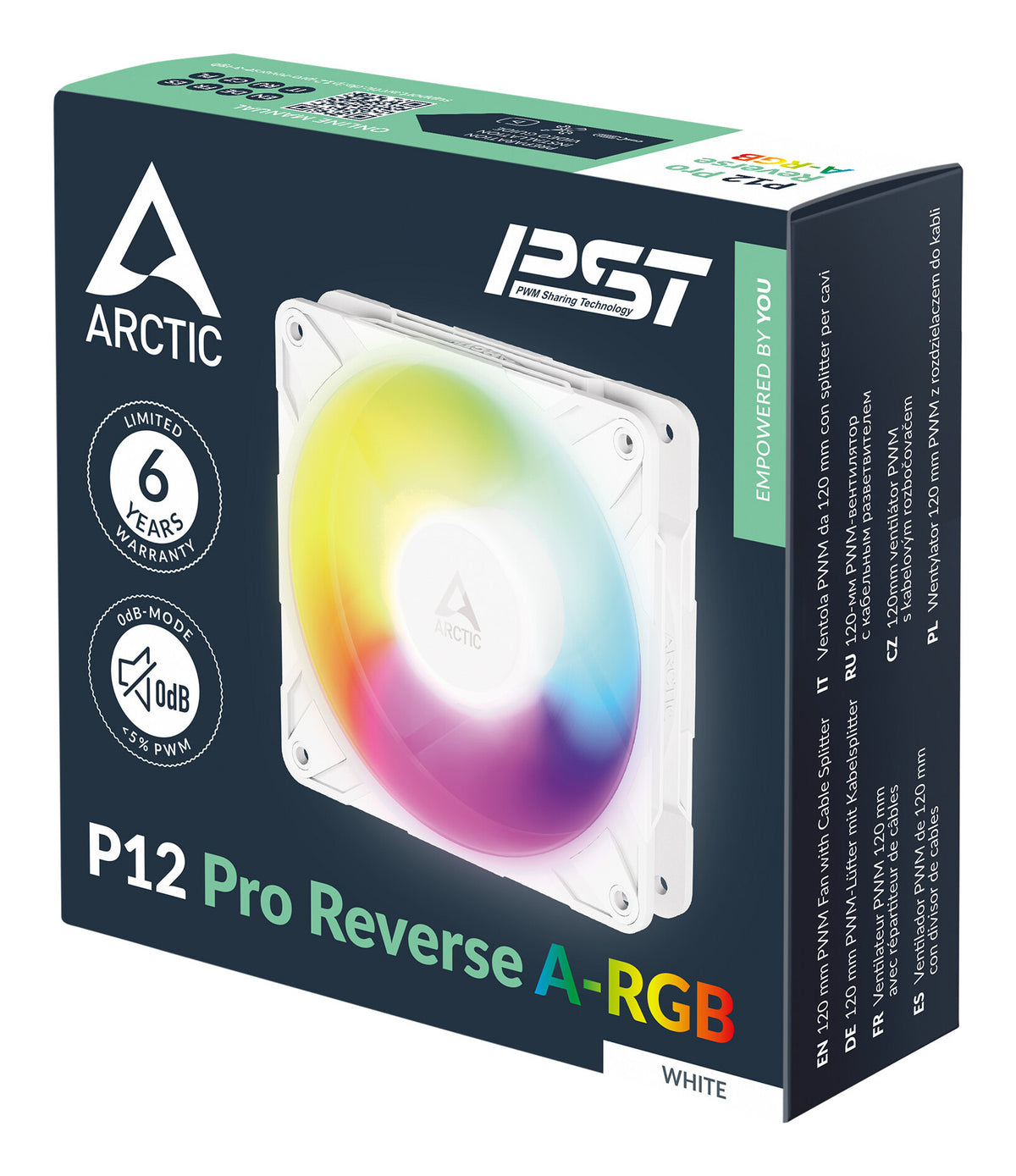 ARCTIC Freezer P12 Pro Reverse A-RGB (White) Computerkabinet Ventilator 12 cm Hvid 1 stk