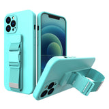 Rope case Gel case med kæde lanyard taske lanyard iPhone 11 Pro lyseblå