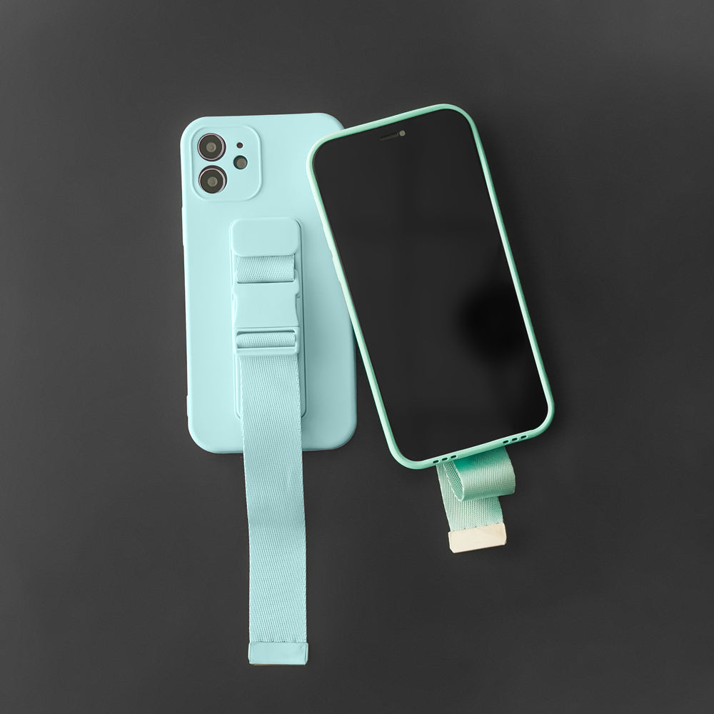 Rope case gel case med en lanyard kæde taske lanyard Samsung Galaxy A42 5G sort