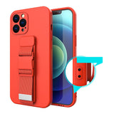 Rope case gel case med en lanyard kæde taske lanyard Samsung Galaxy A42 5G sort