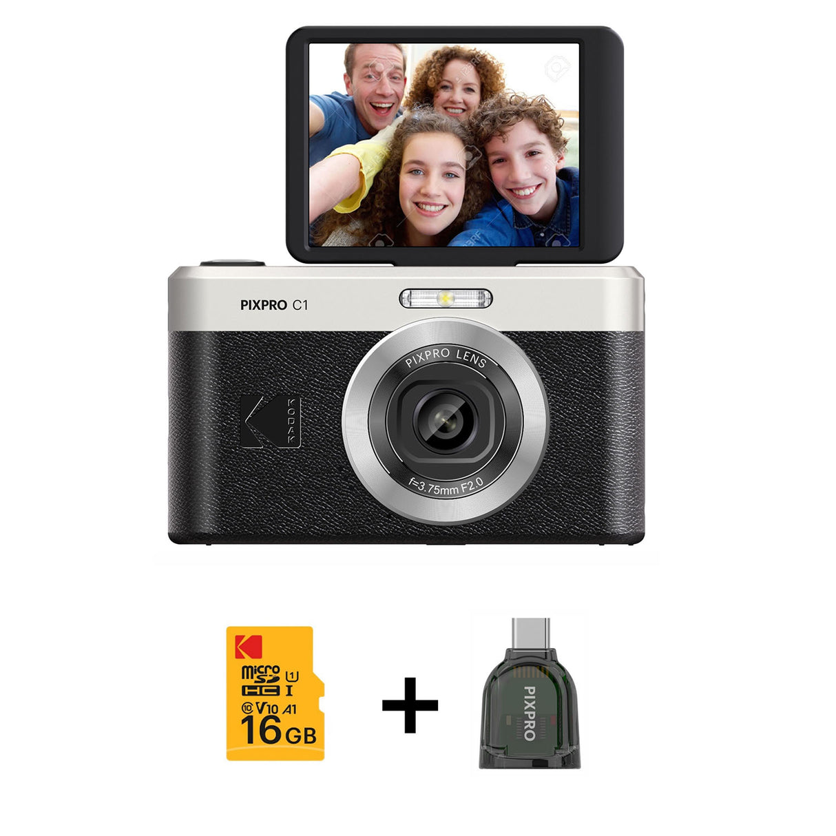 Kodak Digital Camera Pixpro C1 Cmos 5x 16 Mp Black Bundle