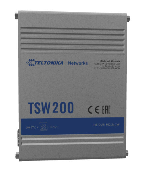 Teltonika TSW200 netværksswitch Ikke administreret Gigabit Ethernet (10/100/1000) Strøm over Ethernet (PoE) Aluminium