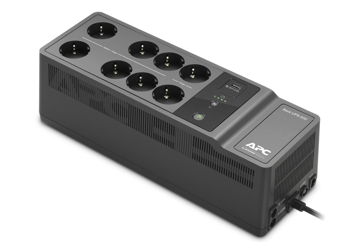 APC Back-UPS 650VA 230V 1 USB charging port - (Offline-) USV UPS-enhed Standby (offline) 0,65 kVA 400 W 8 AC stikkontakt(er)