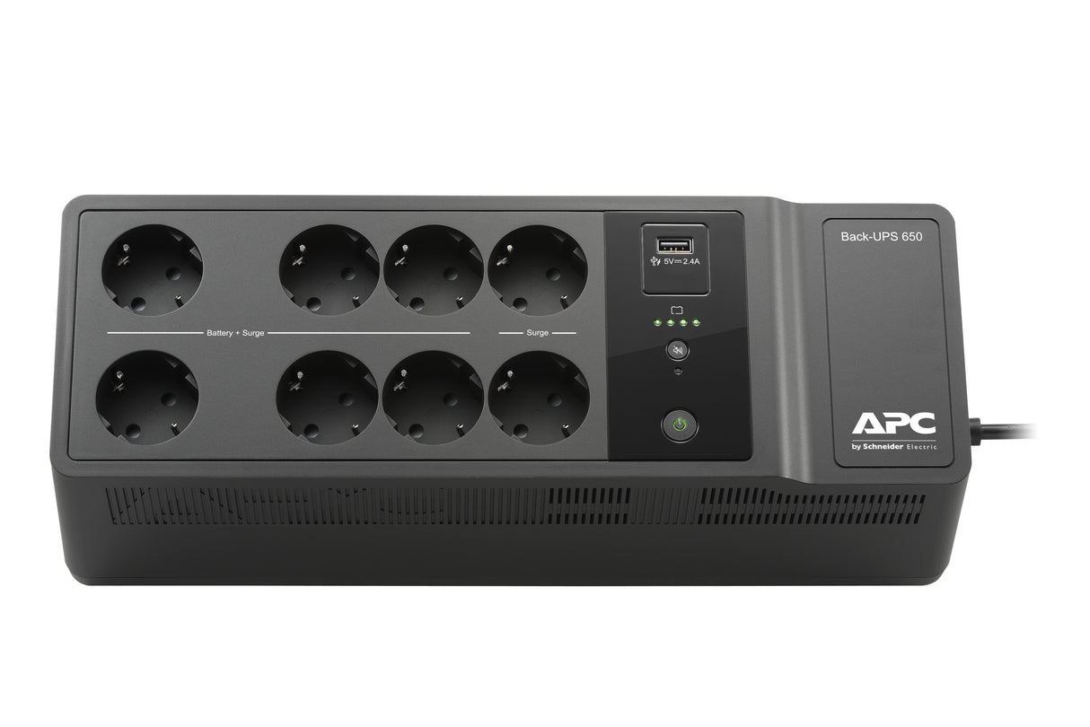 APC Back-UPS 650VA 230V 1 USB charging port - (Offline-) USV UPS-enhed Standby (offline) 0,65 kVA 400 W 8 AC stikkontakt(er)