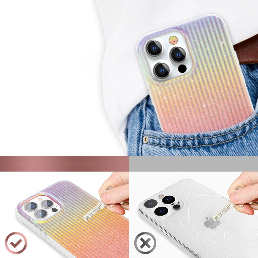 Kingxbar Travel Series luksuriøse elegante tilfælde til iPhone 13 Pro orange (Sunset)