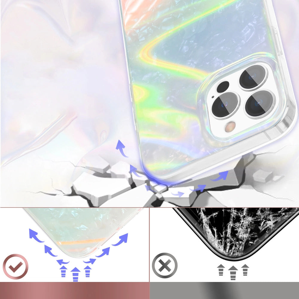 Kingxbar Shell Series luksuriøst elegant telefonfoder til iPhone 13 Pro perleblå