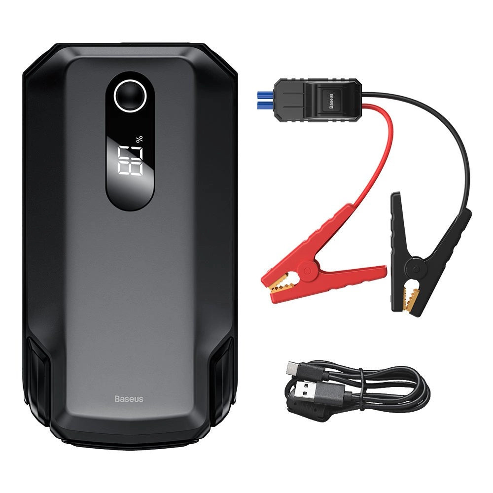 Baseus powerbank Power Starter Jump Starter start enhed booster 20000mAh 12V (2000A / 1000A) + krokodille klip kabler sort (CGNL020001)
