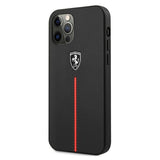 Ferrari FEOMSHCP12LBK iPhone 12 Pro Max sort/sort hardcase Off Track læder nylon stribe