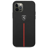 Ferrari FEOMSHCP12LBK iPhone 12 Pro Max sort/sort hardcase Off Track læder nylon stribe