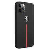 Ferrari FEOMSHCP12LBK iPhone 12 Pro Max sort/sort hardcase Off Track læder nylon stribe