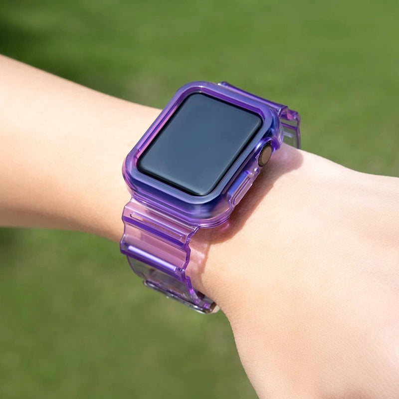 Silicone Band Strap Armbånd Case Strap Light Set til Apple Watch 42mm - Purple