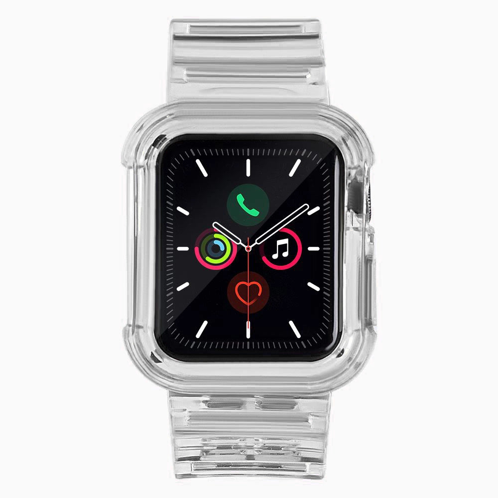 Silicone Band Strap Bracelet Case Strap Light Set for Apple Watch 40mm - Black