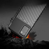 Thunder Case Flexible Tough Rugged Cover TPU Case til Samsung Galaxy A03s sort