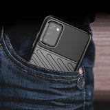 Thunder Case Flexible Tough Rugged Cover TPU Case til Samsung Galaxy A03s sort