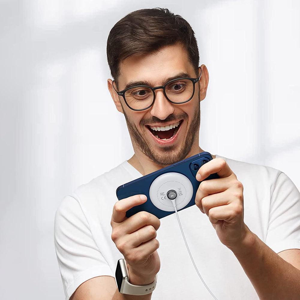 Ugreen CD245 40123 trådløs Qi / MagSafe oplader 15W med USB-C kabel - hvid