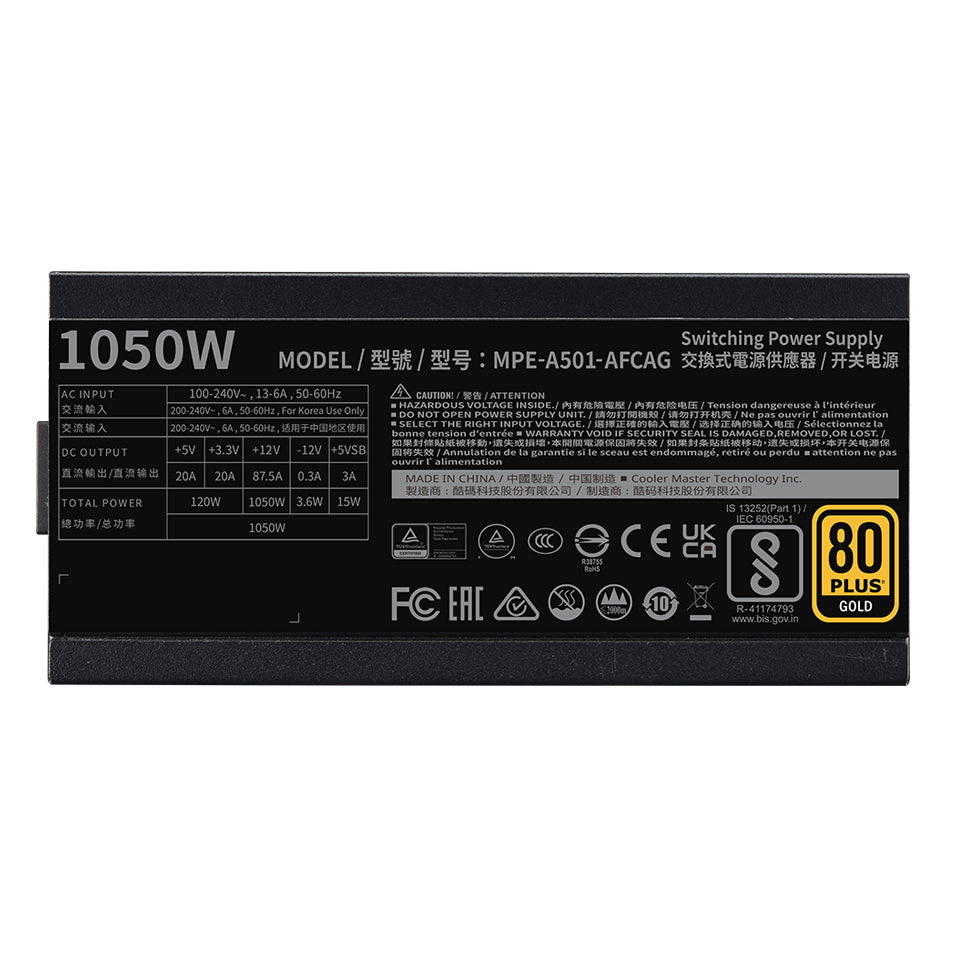 Cooler Master MWE Gold 1050 V2 strømforsyning ATX 3.1 1050 Watt