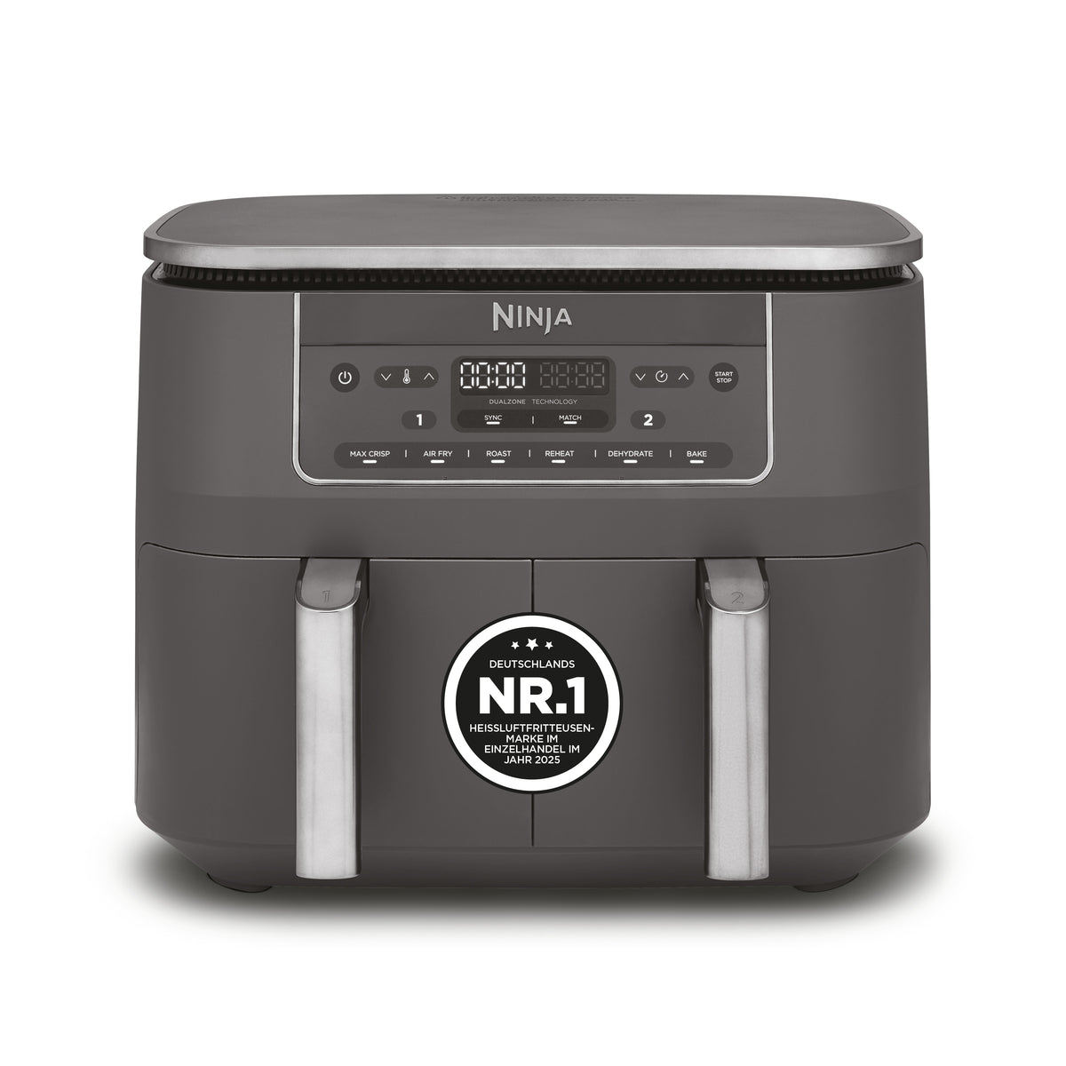 Ninja DZ300EU Dobbelt varmluftssteger 2.4kW Metalgrå