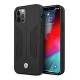 Etui BMW BMHCP12LRSCSK iPhone 12 Pro Max 6,7" sort/sort hårdkasse læder perforeret sider
